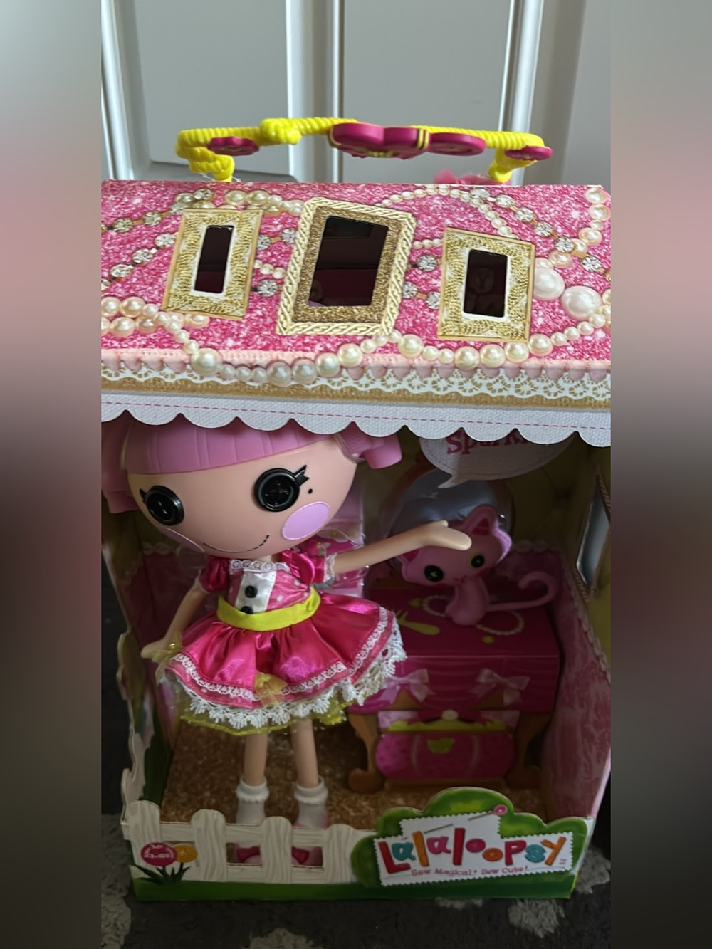13-inch Lalaloopsy Jewel Sparkles doll set featuring a reusable house playset